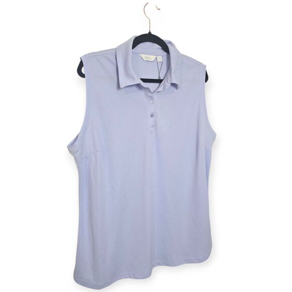 NWT WALTER HAGEN CLUBHOUSE WOMENS XXL SLEEVELESS POLO PERIWINKLE PURPLE GOLF - Picture 1 of 4